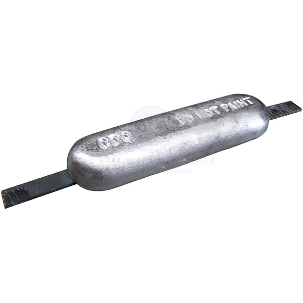 Anode alloy block oval with strap 300 x 80 x 40mm