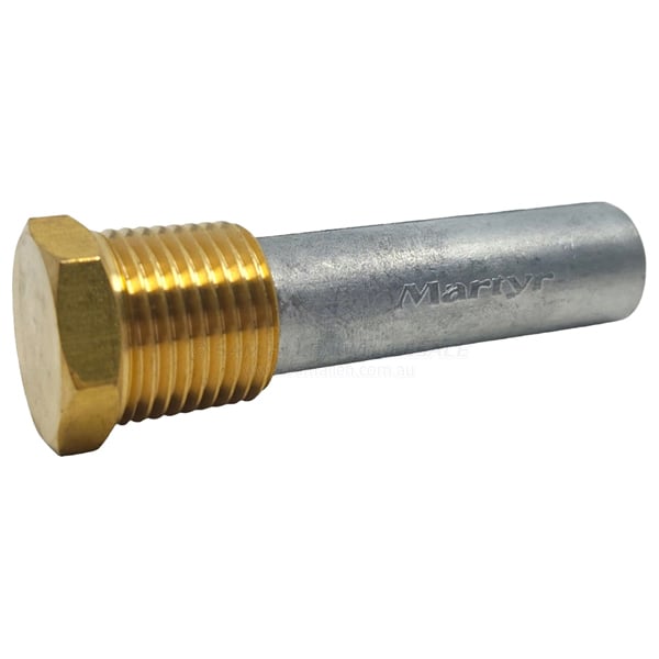 Anode zinc engine with brass plug Cummins/Yanmar 76 x 16mm 1/2 NPT | Sam Allen
