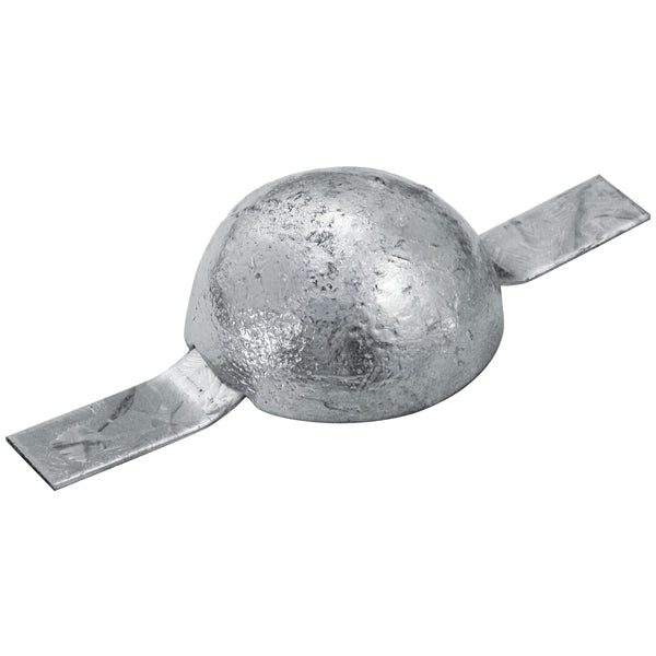 Anode zinc block round with strap 85 x 85 x 45mm