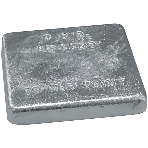 Anode zinc block square 155 x 155 x 25mm