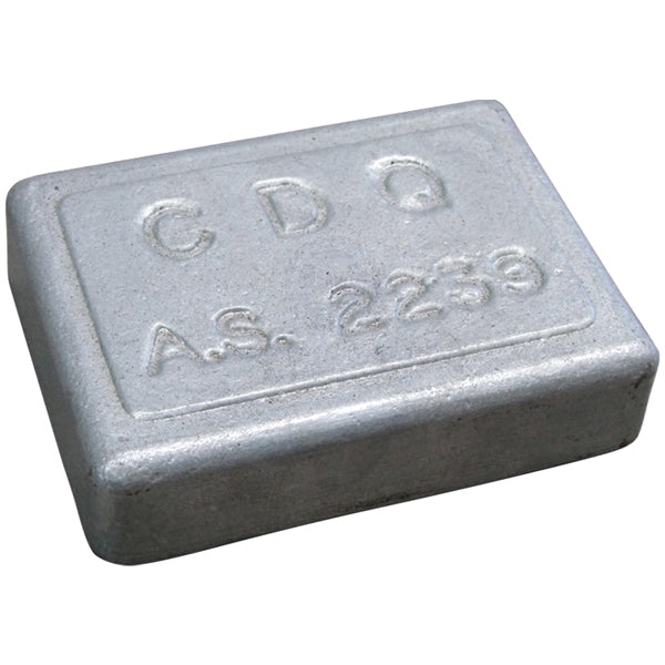 Anode zinc block rectangular 100 x 75 x 25mm