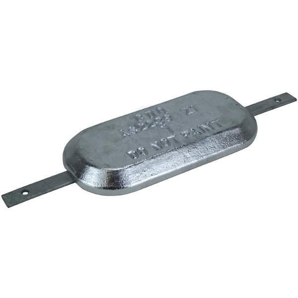 Anode zinc block oval with strap Riviera AM 200 x 150 x 32mm