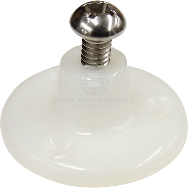 Canopy side mount nylon round with 1/4 UNC SS MT white | Sam Allen