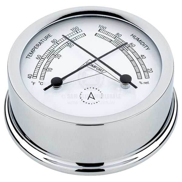 Thermometer/hygrometer Autonautic Atlantic 95mm base chromed brass