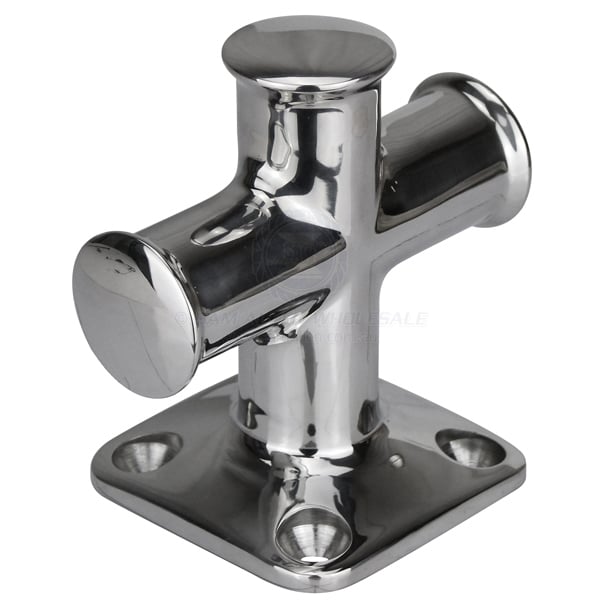 Bollard cross solid straight 316G cast SS 115 x 75 x 75mm | Sam Allen