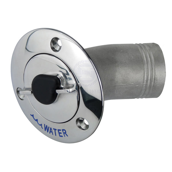 Deck filler G316 SS lockable 30° suit 1-1/2 ID hose marked water