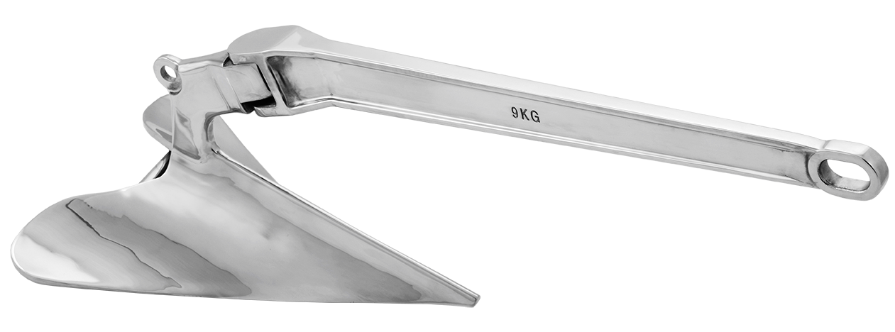 9Kg Polished Stainless Steel Plough Anchor