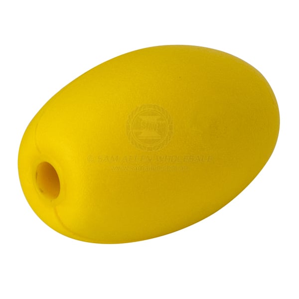 Float moulded EVA foam yellow 1.0kg centre hole 160 x 108 x 19mm | Sam Allen