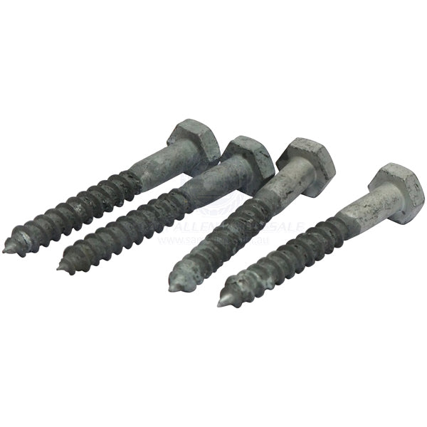 Dock wheel coach bolts galvanised 3 x 3/8 suit Supafend - set of 4