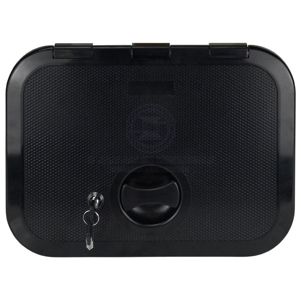 Hatch access Europa with lock black ASA plastic 375 x 280mm | Sam Allen
