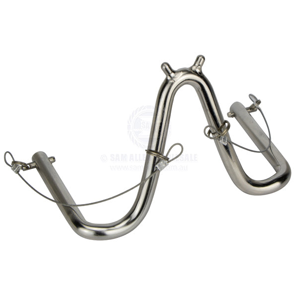 Inflatable dinghy snap davit W bar SS with clips suit 39106 each | Sam Allen