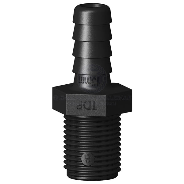 Hose tail Trudesign black straight 1/2 BSPM x 1/2 | Sam Allen