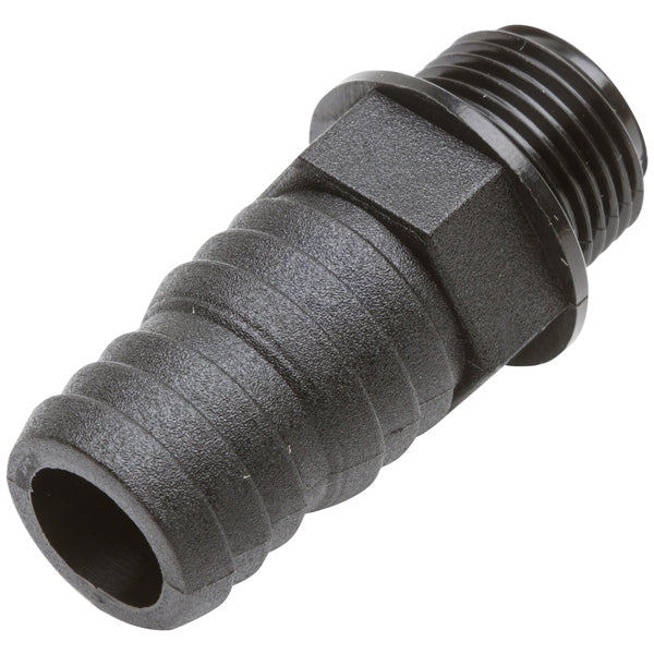 Hose tail nylon straight fuel resistant 3/8 BSPPM x 17 & 19mm blk | Sam Allen