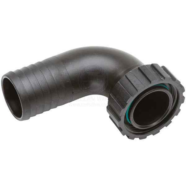 Tank inlet nylon fuel/waste resist 90° swivel 1-1/2 BSPF x 1-1/2 ID | Sam Allen