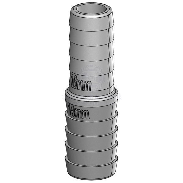 Hose joiner Trudesign white straight 5/8 x 3/4 | Sam Allen