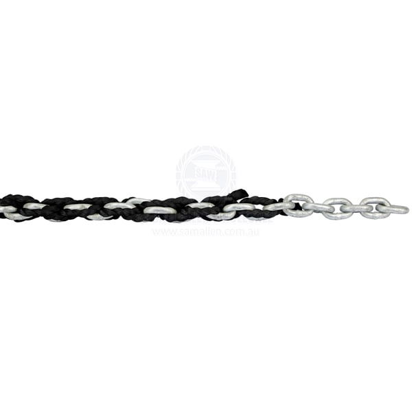 Anchor warp kit 14.75mm x 100m blk 8 str nylon - 8mm x 10m gal chain | Sam Allen