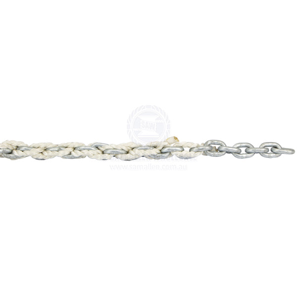 Anchor warp kit 14.75mm x 50m nat 8 str nylon - 8mm x 10m gal chain | Sam Allen