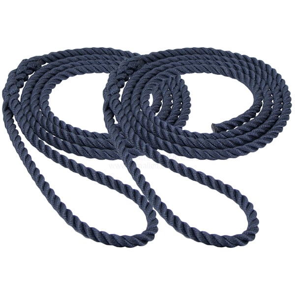 Fender lines polyester 3 strand with eye navy blue 12mm x 2m pair | Sam Allen