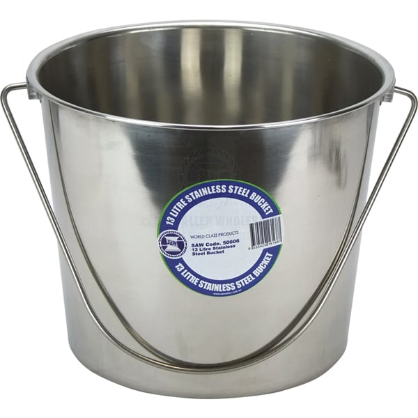 Bucket SS round 13 litre-pack of 12 | Sam Allen