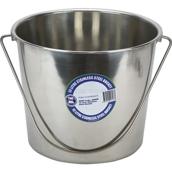 Bucket SS round 13 litres-pack of 6 | Sam Allen
