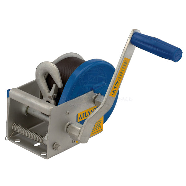 Winch trailer Atlantic 5:1/1:1 700kg 7.5 m strap with gal hook | Sam Allen
