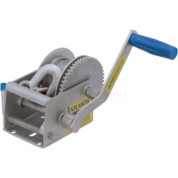 Winch trailer Atlantic 5:1/1:1 700kg 7.5m x 5mm cable gal hook | Sam Allen