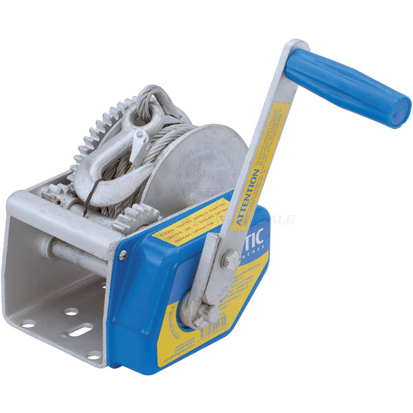 Winch brake Atlantic 10:1 500kg 7.5mm x 6mm gal cable & snap hook | Sam Allen