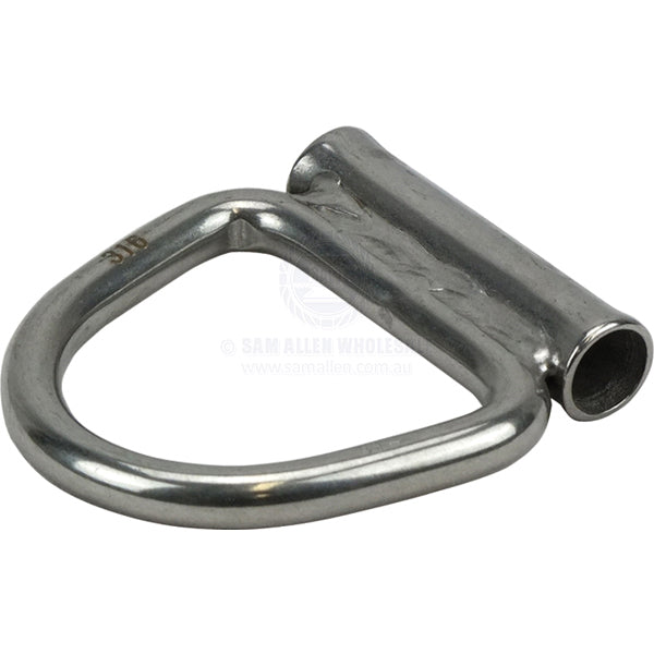 Ring 316G SS Dee 8mm x 50mm ID with 10mm ID flared wire tube