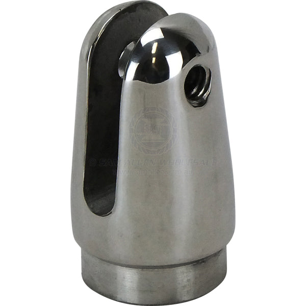 Canopy tube fork end 316G cast SS internal weld-in suit 22mm ID tube
