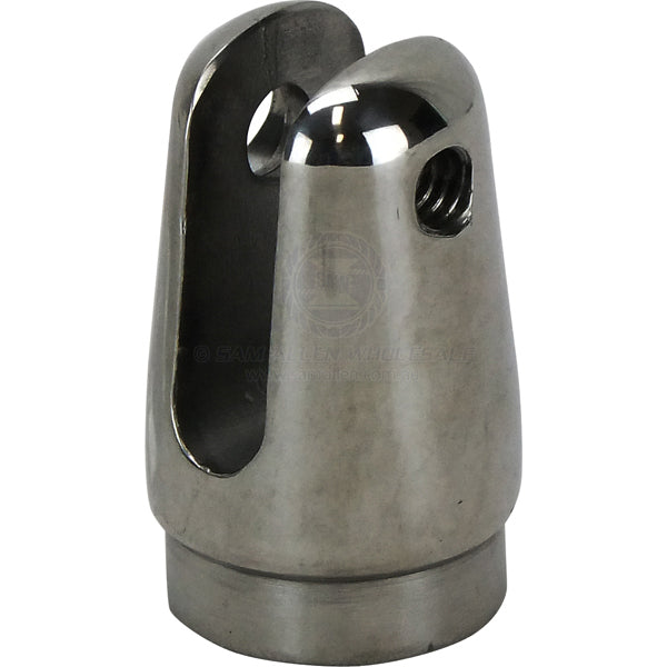 Canopy tube fork end 316G cast SS internal weld-in suit 28mm ID tube