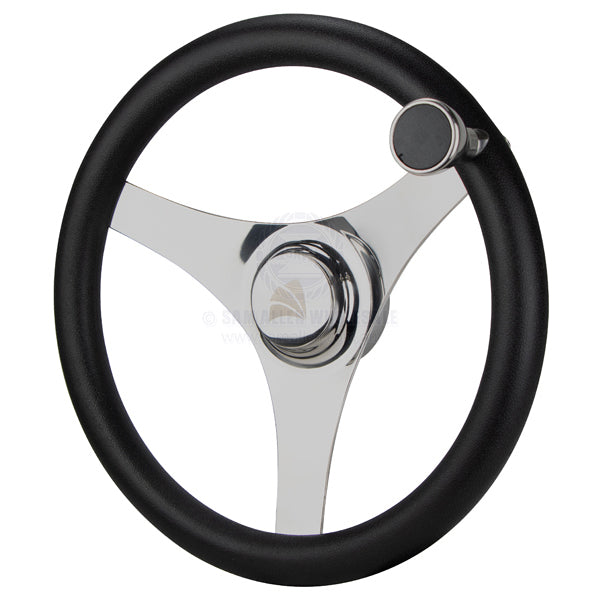 Steering wheel G304 SS poly grip & knob 340mm diameter