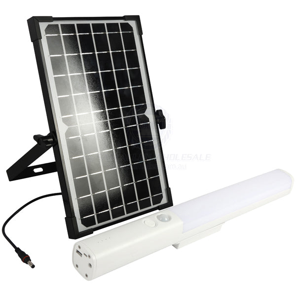 Light LED batten PIR sensor remote solar panel charger - pack of 8
