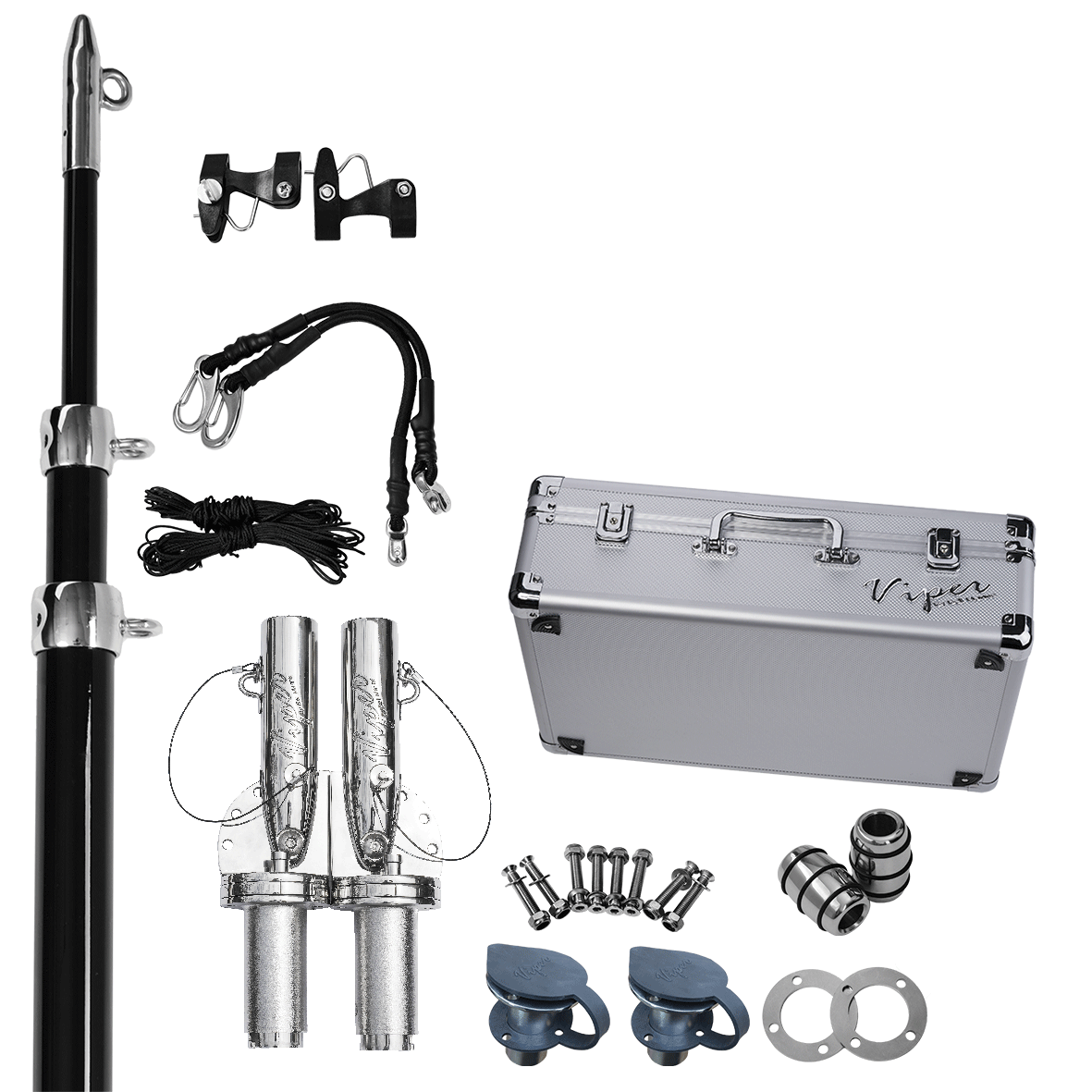 Viper Xtreme Outrigger Bases, 3 Stage Poles & Lines Bundle - Deck Mount