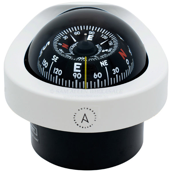 Compass Autonautic flush mount 85mm black edge card white body (Zone C)