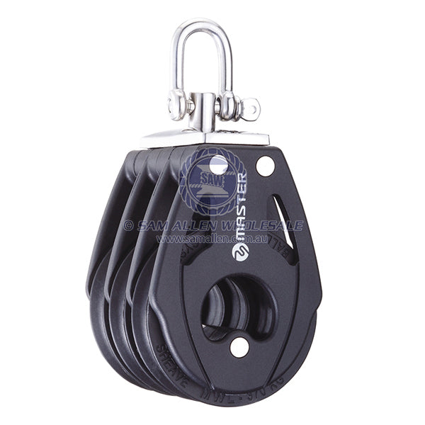 Block Tersma triple swivel shackle top 75 x 12mm BB sheaves | Sam Allen