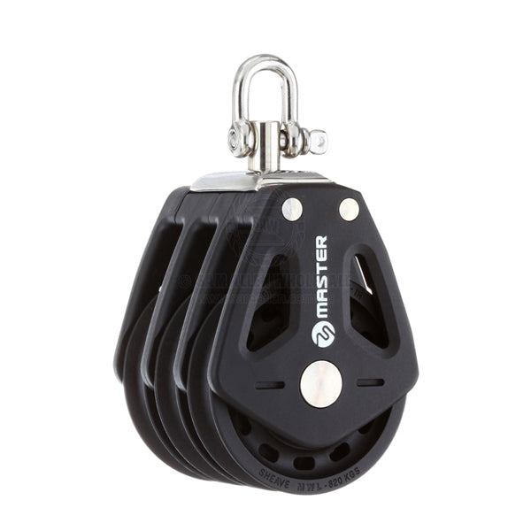 Block Tersma triple swivel shackle top 50 x 10mm PB sheaves | Sam Allen