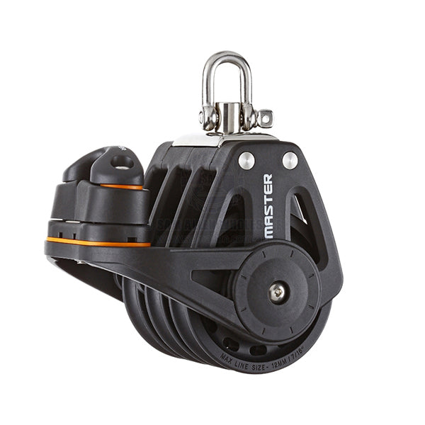 Block Tersma triple swivel shackle top with cam 60 x 10mm PB sheave | Sam Allen