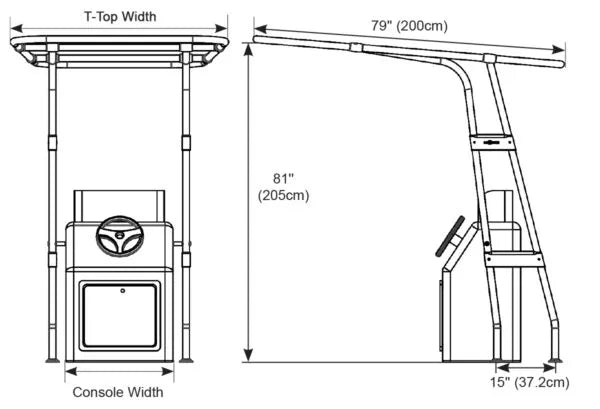 Oceansouth Heavy Duty T-Top Deck Mount
