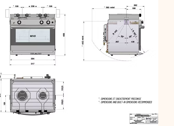 Eno Grand Large 2 Burner S/S oven - No Grill
