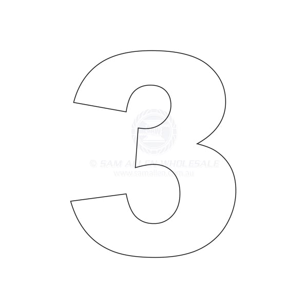 Number 165mm white pair 3 - pack of 10 | Sam Allen
