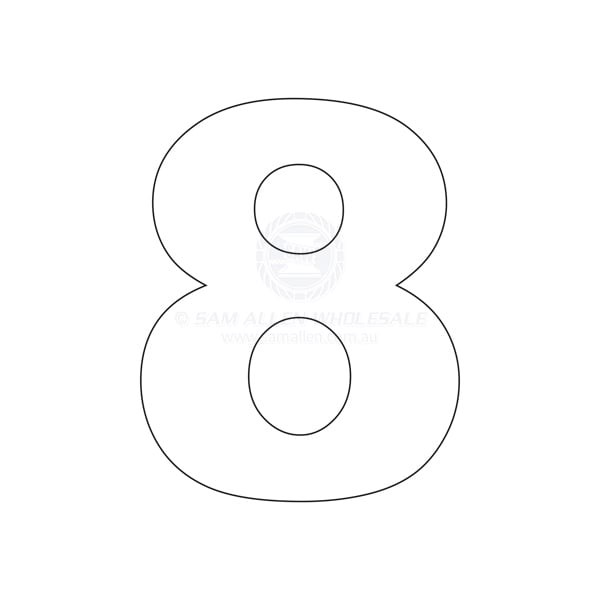 Number 75mm white pair 8 - pack of 10 | Sam Allen