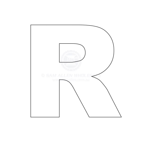 Letter 100mm white pair R | Sam Allen