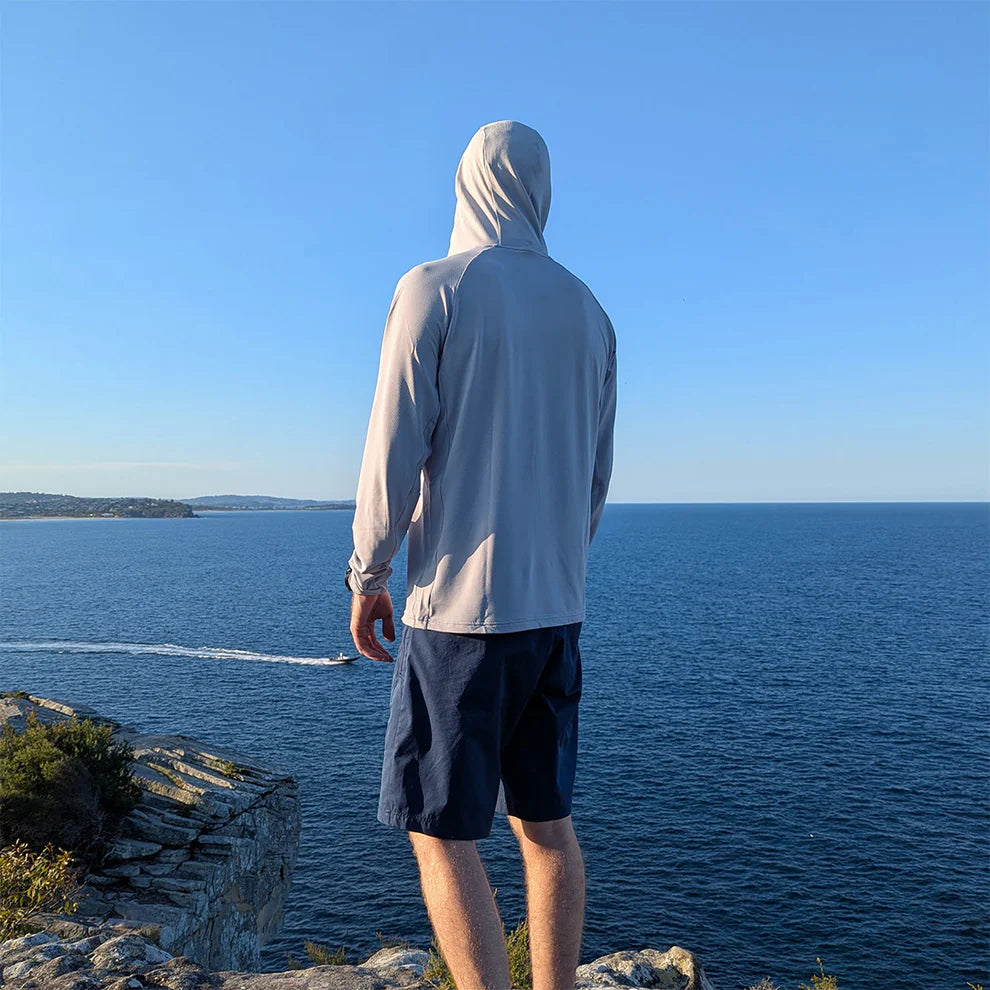 Burke Hooded Sun Shirt - Light Grey