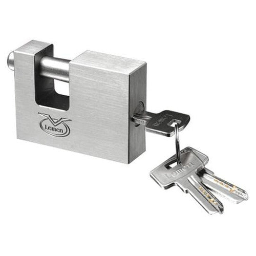 PADLOCK - ARMOURED BRASS - STAINLESS STEEL