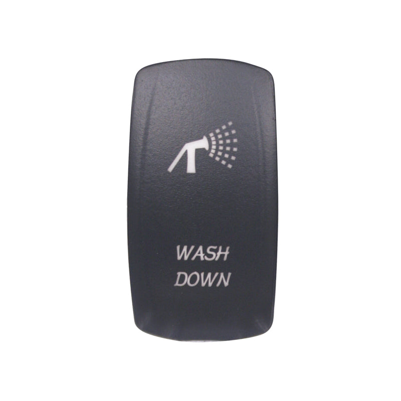 Laser Etched Water Resistant Rocker Switches - Red Illuminated