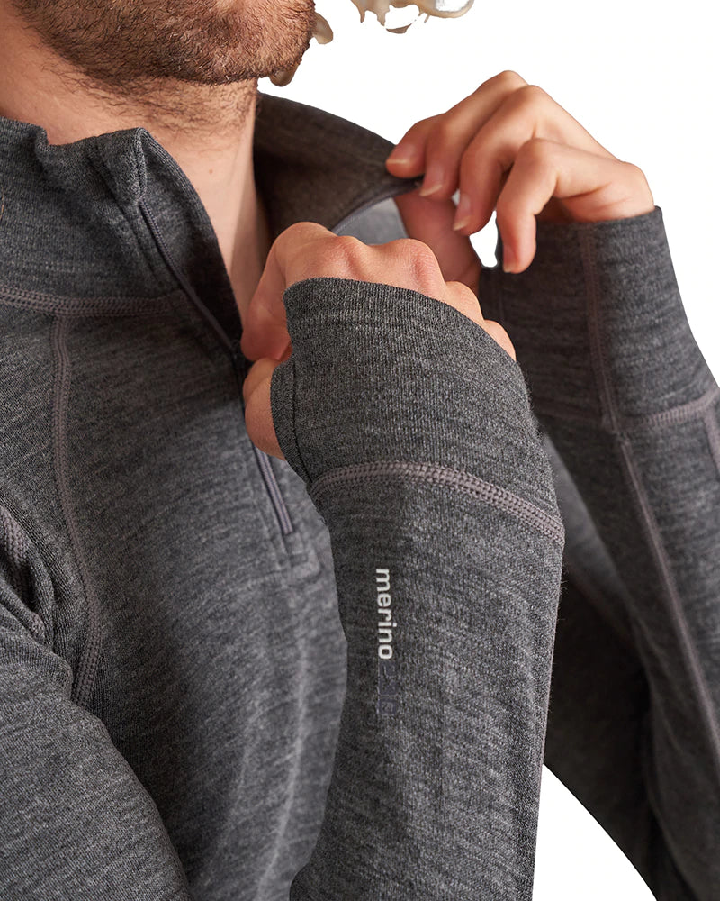 XTM Men's Merino 230 Wool Zip Neck Thermal Top