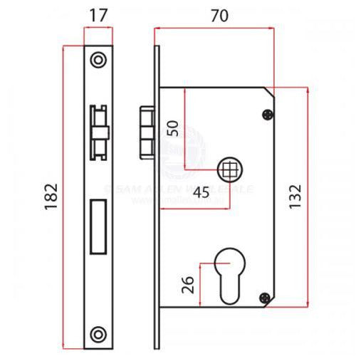 Door Lock - Anti-Rattle Mortise Diecast Brass