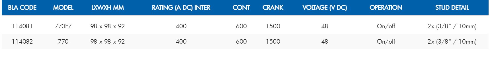 Marinco® Pro Installer On/off Battery Switch - 770 & 770EZ