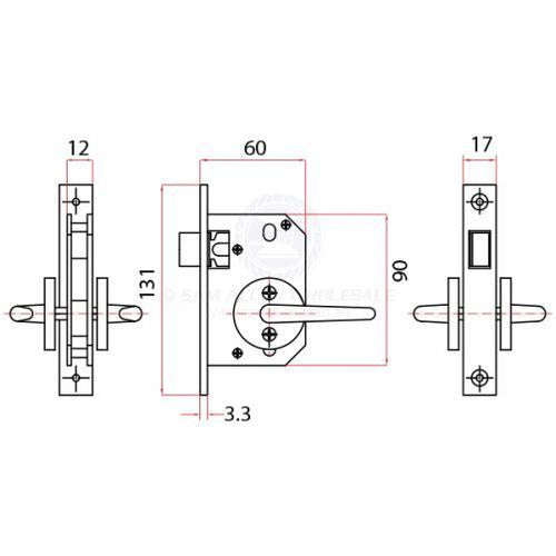 DOOR LOCK - CABIN STAINLESS STEEL