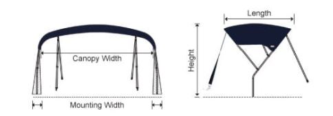 Oceansouth Stainless Steel Cruiser Bimini Top